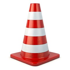 traffic cone red and white stripes 3drender road01