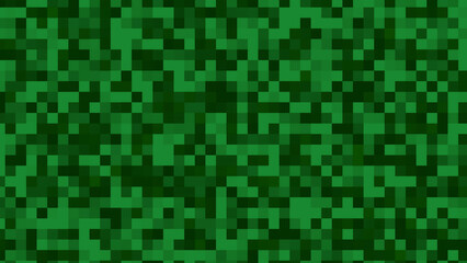 Green pixelated pattern of squares
