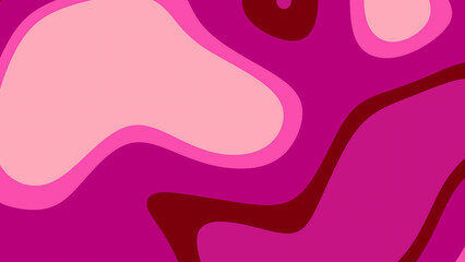Organic flowing wavy shapes in vibrant pink and red tones