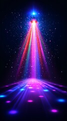 Colorful Disco Lights on Stage
