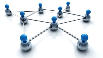 Connected people network, business concept, 3D illustration