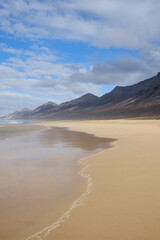 paradise beach of cofete, Fuerteventura, Canary Islands, Spain. incredible natural site.