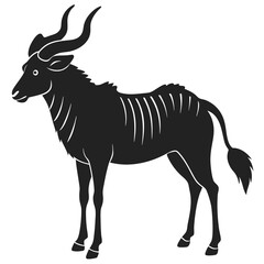 Tailed Gnu silhouette vector illustration