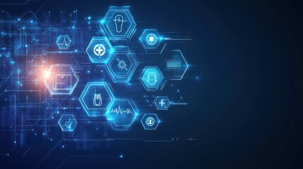 Abstract digital medical icons, futuristic interface