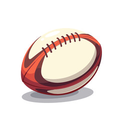 Rugby ball illustration on a white background  
