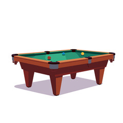 Pool table illustration with colorful balls  