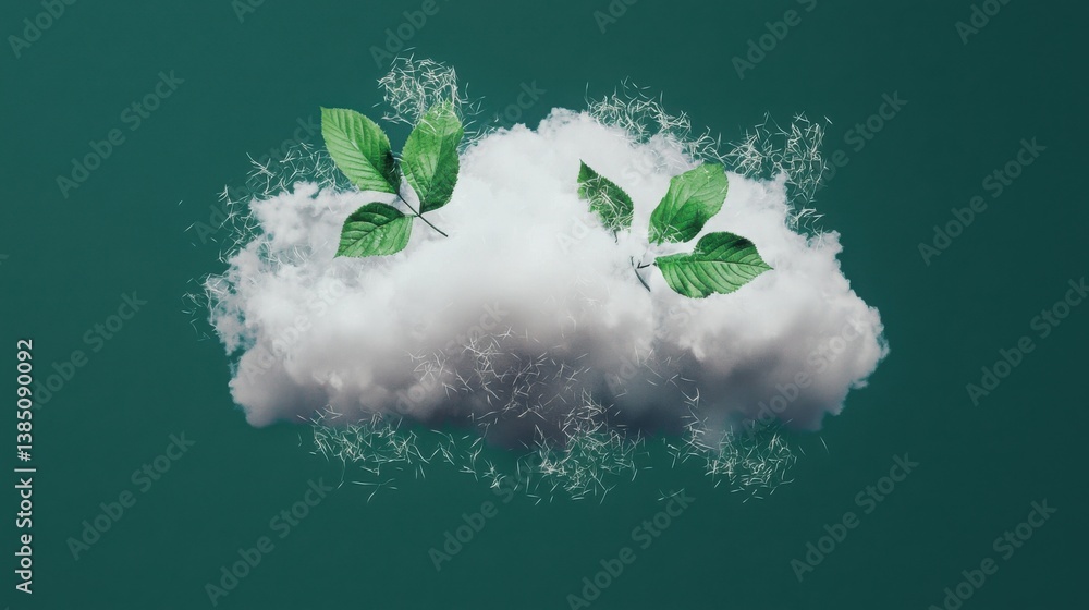 Aufkleber beautiful cloud with butterfly flying within it representing freedom and nature's harmony in a seren