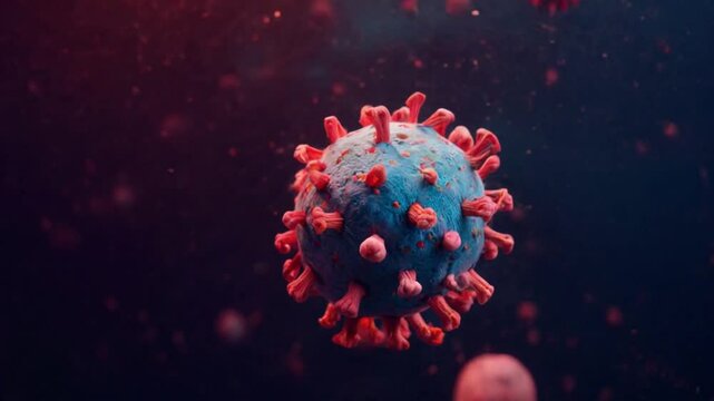 Illustration of a virus that enters the body