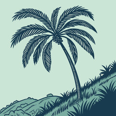 Fototapeta premium palm trees on blue sky background