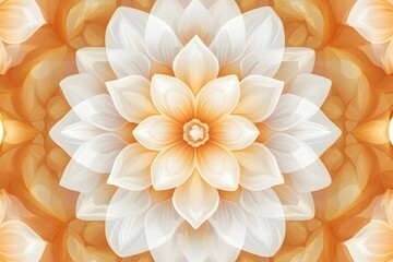 Fototapeta premium Elegant White and Orange AI Generated Flower Mandala