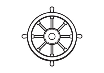 Obraz premium Steering wheel vector. ship steering silhouette vector