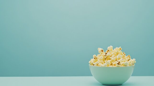 A bowl of freshly popped popcorn with a sprinkle of sea salt. Featuring indulgence and simplicity
