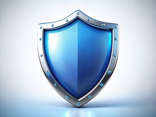 Digital Shield, Blue White Protection, Cybersecurity, Data Security, Safety Badge, High-Resolution PNG