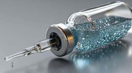 3d rendering of serum that repairs damaged cuticles. Nail restoration formula.  