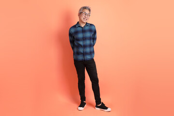 Fototapeta premium 50s Asian Man in casual clothes