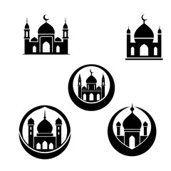 Mosque silhouette bundle vector design