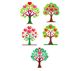 Obraz premium Flower tree illustration bundle vector design