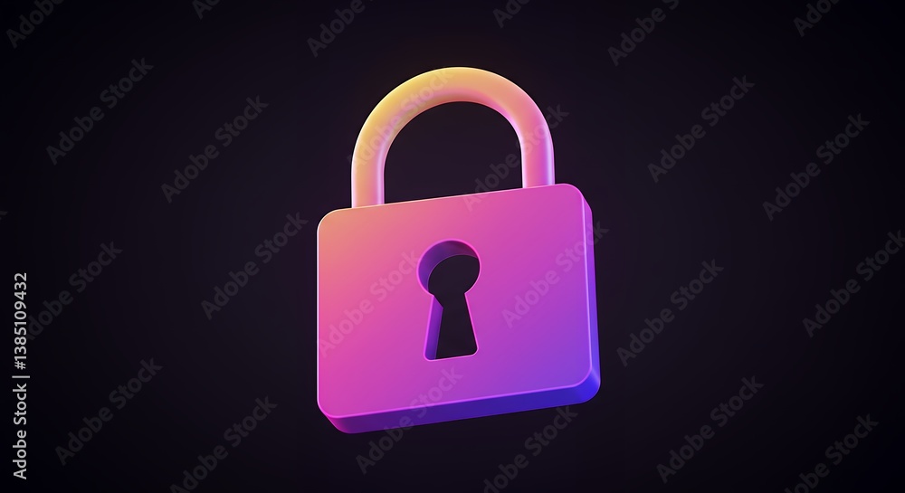 Poster secure digital world a 3d rendered padlock symbolizing online safety and data protection in the mode