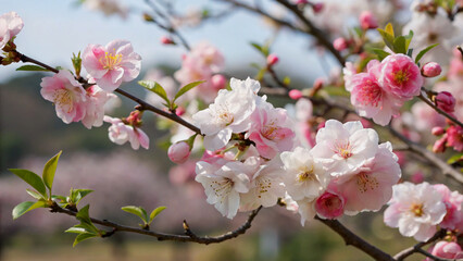 Close-up of a vibrant pink and white Camellia flower