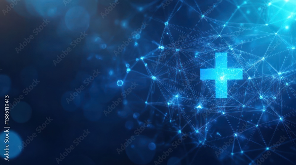 Aufkleber abstract digital network graphic with plus sign. technology background image for design purposes