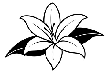 Lily Flower silhouette vector illustration