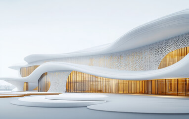 Minimalist modern architecture and spatial structure