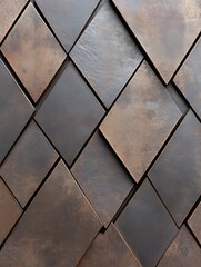 Copper Diamond Tiles Wall Detail
