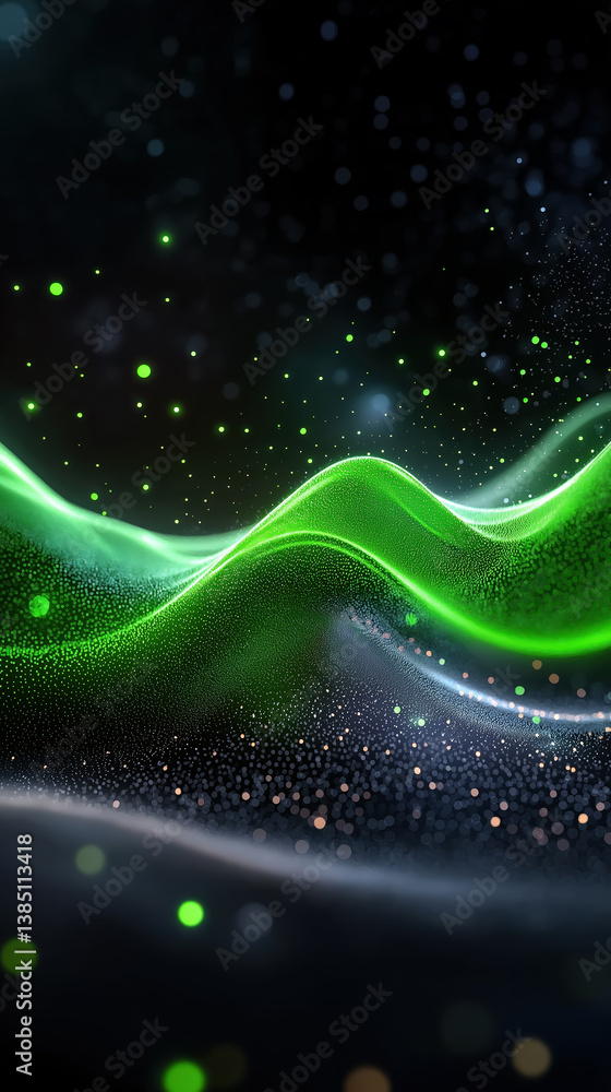 Poster colorful waves of light create a mesmerizing abstract display