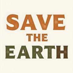 Obraz premium Vintage Style Typography Poster for Earth Day 2025 – 'Save the Earth' in Retro Font and Colors