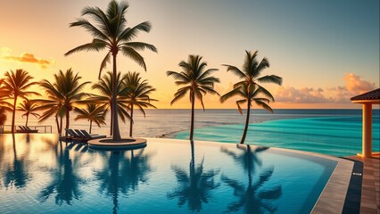 Dreamy Sunset at Luxury Tropical Resort – Exclusive Vacation and Travel Escape