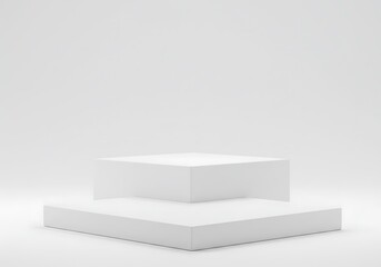 White product display stand minimal platform for product presentation