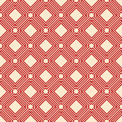 Seamless Tribal Line Pattern in Red and Cream for Textile Design