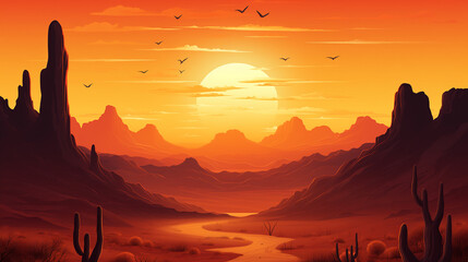 Fototapeta premium sunset in the mountains