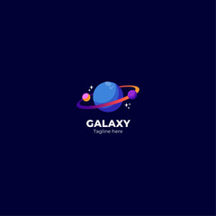 Galaxy planet logo icon symbol for astronomy logotype design © Numan