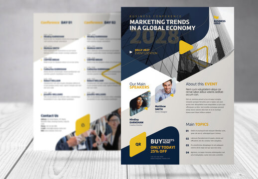 Business Conference Agenda and Program Flyer