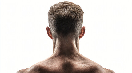 artist back view isolated on white background  