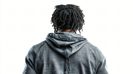 artist back view isolated on white background  