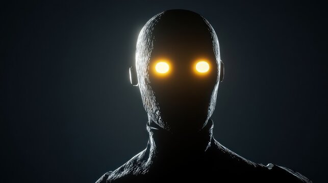 Alien Head in Dark Studio