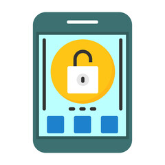 Obraz premium Unlock Flat Icon Style