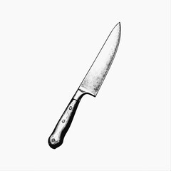 Fototapeta premium Vintage paring knife illustration in monochrome style 