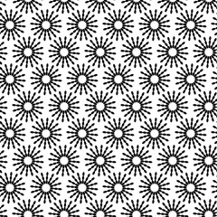 Geometric monochrome pattern - suns on transparent layer