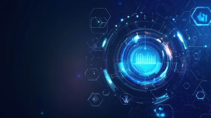 Obraz premium Abstract digital interface, medical technology, data visualization, informative background, use in presentations, websites or publications