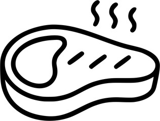 Obraz premium Steak in outline icon style, Main Dishes theme.