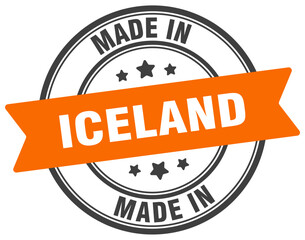 Obraz premium Made in Iceland round sign. Made in Iceland stamp.