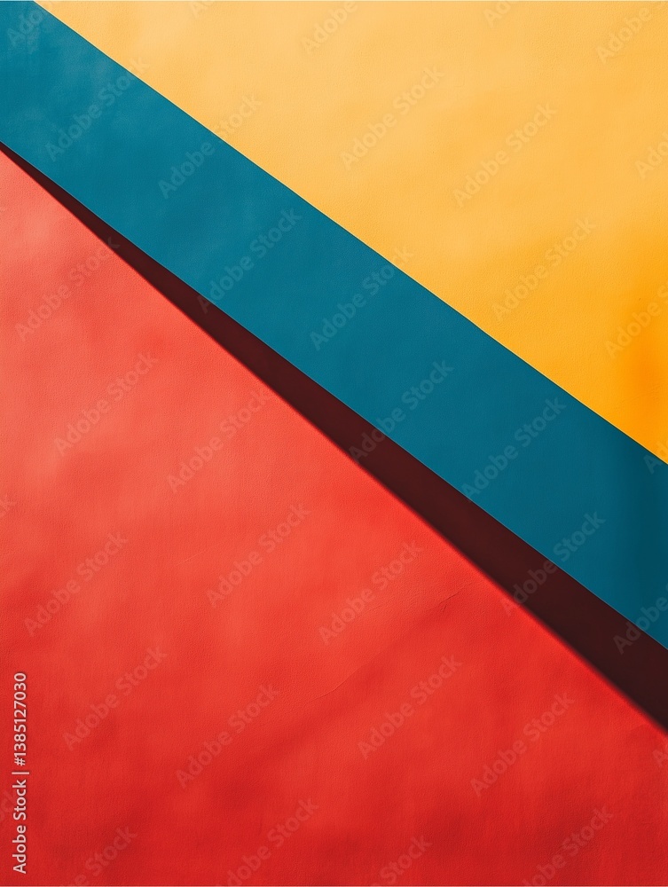 Poster colorful geometric abstraction: a dynamic composition featuring bold blocks of color in vibrant hues