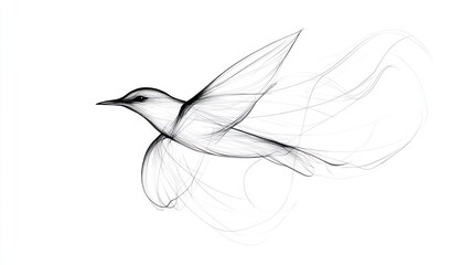 Abstract Hummingbird in Flight