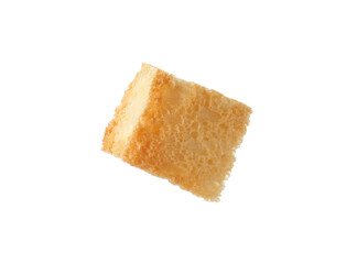 One delicious crispy crouton isolated on white