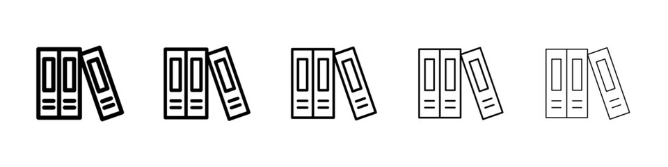 Binder icons vector set in different stroke line style