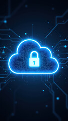 Secure cloud storage with data encryption and interconnected technology.