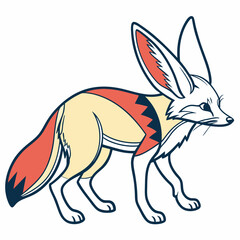 Fennec Fox silhouette vector illustration